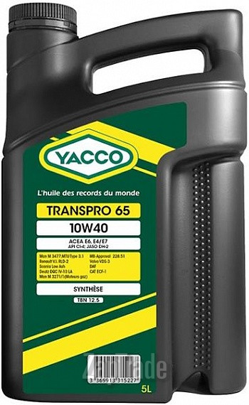 Купить моторное масло Yacco Transpro 65, в интернет-магазине в Санкт-Петербурге