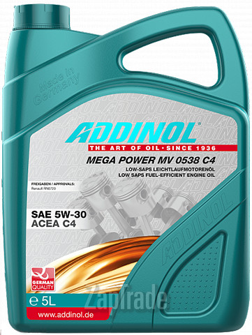 Купить моторное масло Addinol Mega Power MV 0538 C4, в интернет-магазине в Санкт-Петербурге