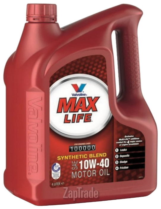 Купить моторное масло Valvoline MAXLIFE SAE 10W-40, 4л, в интернет-магазине в Санкт-Петербурге