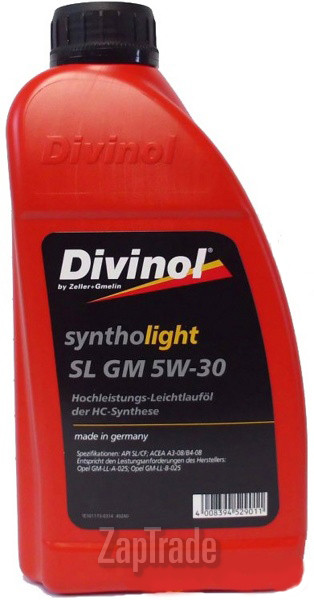 Купить моторное масло Divinol Syntholight SL GM 5W-30, в интернет-магазине в Санкт-Петербурге