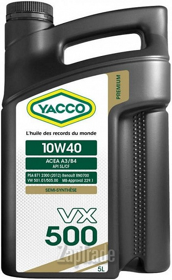 Купить моторное масло Yacco VX 500, в интернет-магазине в Санкт-Петербурге