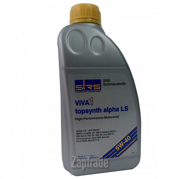 Купить моторное масло Srs VIVA 1 Topsynth Alpha LS 5W-40, в интернет-магазине в Санкт-Петербурге