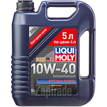 Купить моторное масло Liqui moly Optimal 10W-40 (акция 5 литров по цене 4-х литров), в интернет-магазине в Санкт-Петербурге