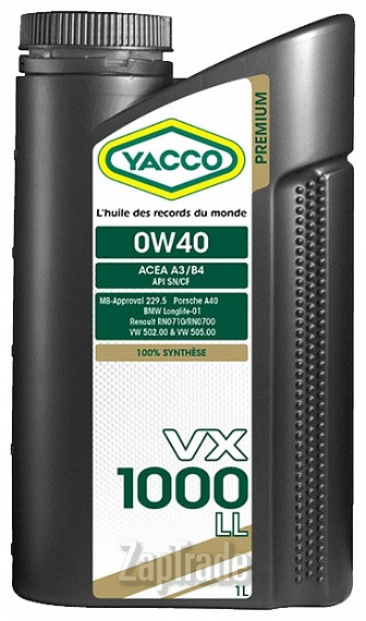 Купить моторное масло Yacco VX 1000 LL, в интернет-магазине в Санкт-Петербурге
