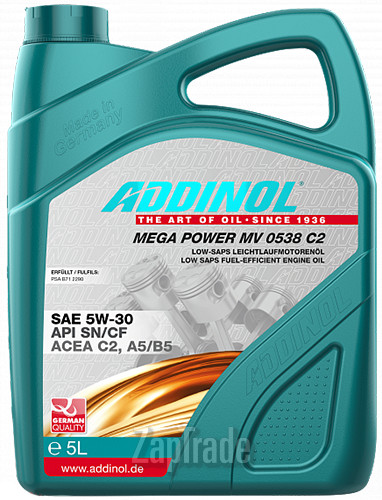 Купить моторное масло Addinol Mega Power MV 0538 C2, в интернет-магазине в Санкт-Петербурге
