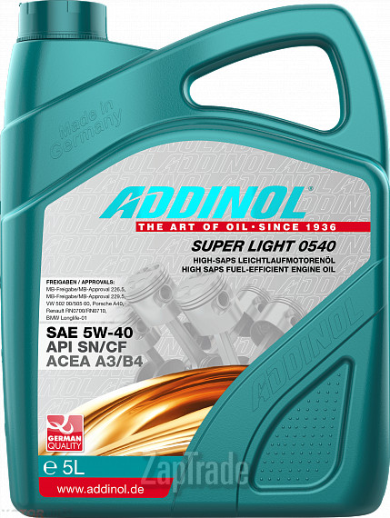 Купить моторное масло Addinol Super Light 0540, в интернет-магазине в Санкт-Петербурге
