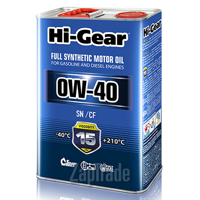 Купить моторное масло Hi-gear SAE 0W-40 API SN/CF, в интернет-магазине в Санкт-Петербурге