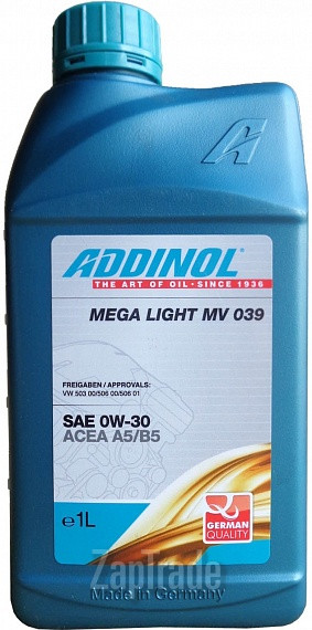 Купить моторное масло Addinol Mega Light MV 039, в интернет-магазине в Санкт-Петербурге