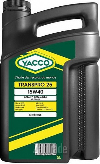 Купить моторное масло Yacco Transpro 25, в интернет-магазине в Санкт-Петербурге