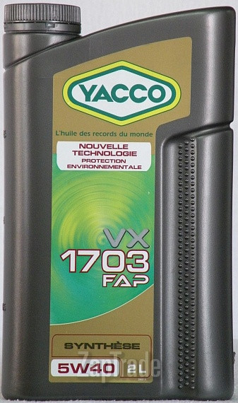 Купить моторное масло Yacco VX 1703 FAP, в интернет-магазине в Санкт-Петербурге