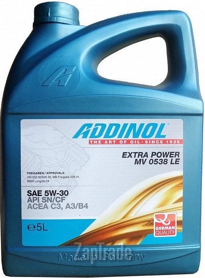 Купить моторное масло Addinol Extra Power MV 0538 LE, в интернет-магазине в Санкт-Петербурге