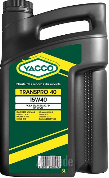 Купить моторное масло Yacco Transpro 40, в интернет-магазине в Санкт-Петербурге