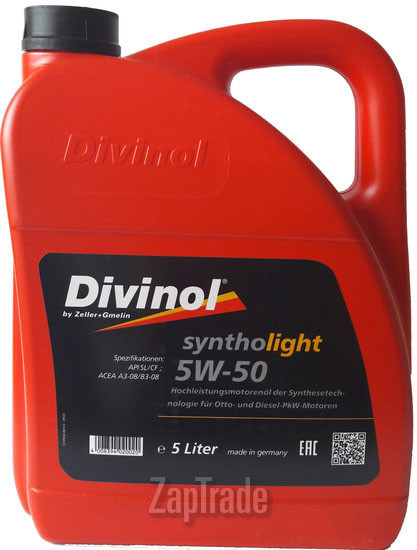 Купить моторное масло Divinol Syntholight 5W-50, в интернет-магазине в Санкт-Петербурге