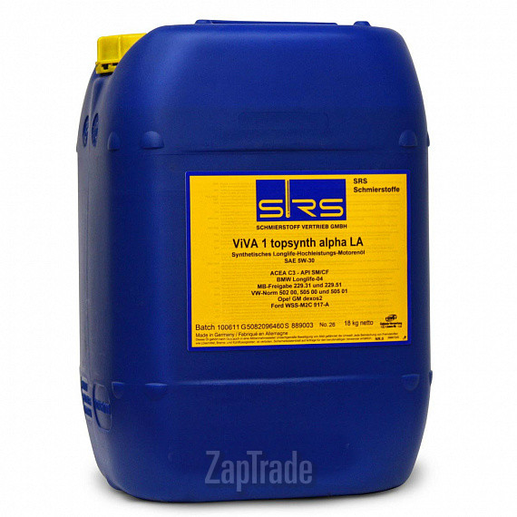 Купить моторное масло Srs Viva 1 Topsynth Alpha LA 5W-30, в интернет-магазине в Санкт-Петербурге