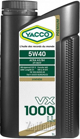 Купить моторное масло Yacco VX 1000 LL, в интернет-магазине в Санкт-Петербурге