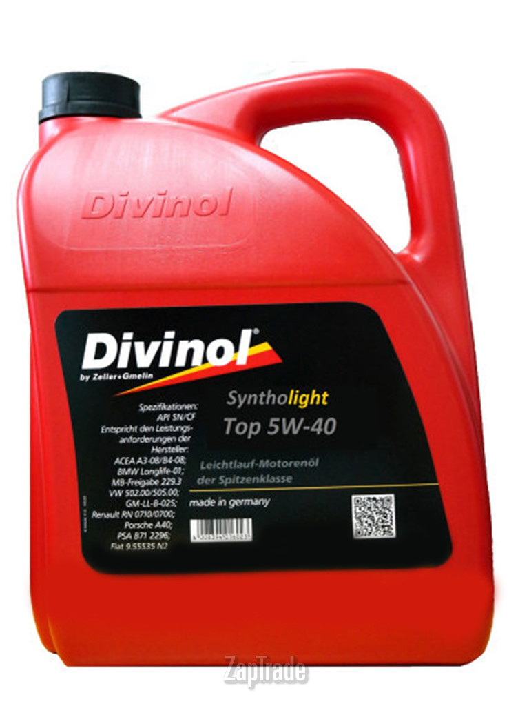 Купить моторное масло Divinol Syntholight Top 5W40, в интернет-магазине в Санкт-Петербурге