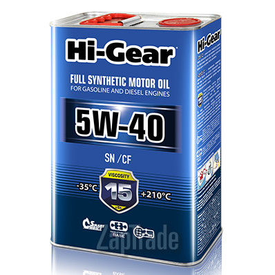 Купить моторное масло Hi-gear SAE 5W-40 API SN/CF, в интернет-магазине в Санкт-Петербурге