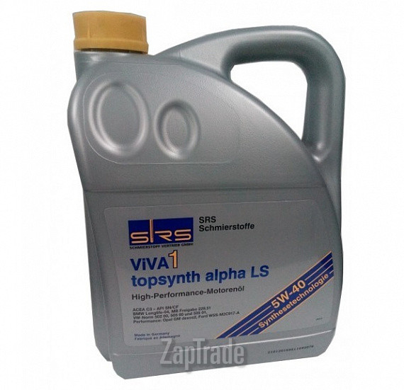 Купить моторное масло Srs VIVA 1 Topsynth Alpha LS 5W-40, в интернет-магазине в Санкт-Петербурге