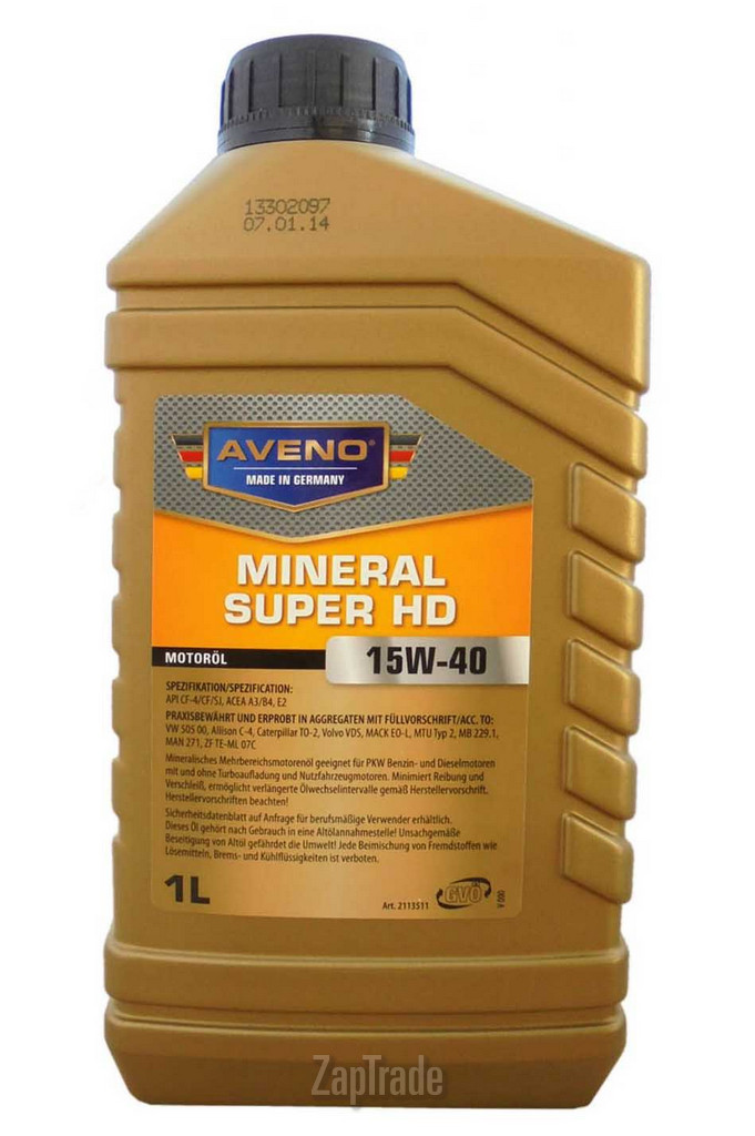 Купить моторное масло Aveno Mineral Super HD, в интернет-магазине в Санкт-Петербурге