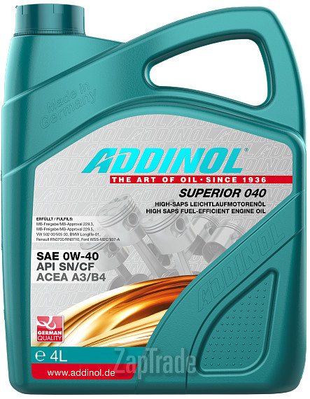 Купить моторное масло Addinol Superior 040, в интернет-магазине в Санкт-Петербурге